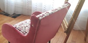 Chauffeuse Vintage Pois Parme Violet Omega Casal Velours