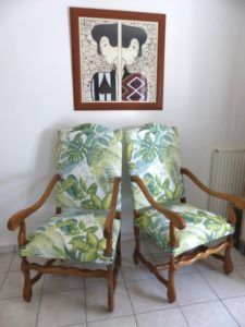 Fauteuil Louis 14 tropical florida foret jungle
