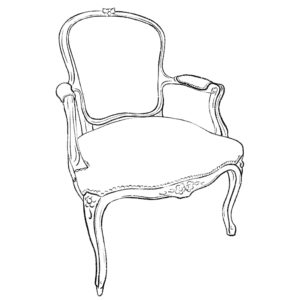 silhouette fauteuil cabriolet louis XV