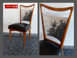 chaise vintage cactus gravure rétro catherine mettetal