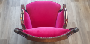 bergere rose et rayures noires et blanches et papillon