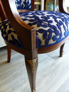 fauteuil bureau XIX détail bronze