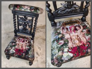 fauteuil bas velours baroque
